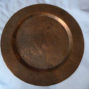 Copper Toned Decorative Plate Vintage Home Decor